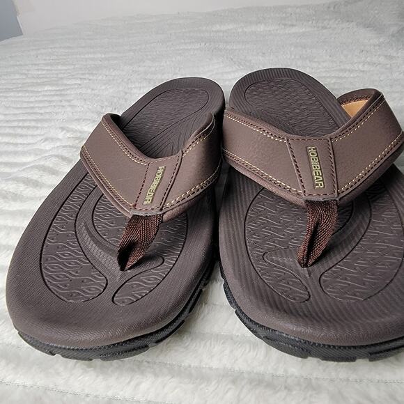 Hobibear Men’s Flip Flop Sandals Size 11.5 Brown Comfort Thong Beach Shoes NWOT - Picture 5 of 7